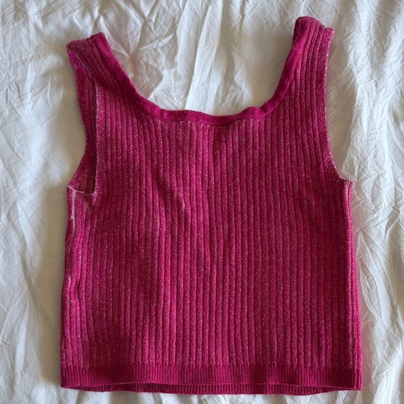 Wild Fable Fuchsia Ribbed Crop Top - Picture 3 of 3